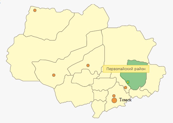 Файл:Первомайский район на карте Томской области .jpg