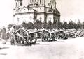 На Ново=Соборной площади в 1914 году: Томский артиллерийский полк готовится к маршу в Действующую армию на фронт Первой Мировой войны