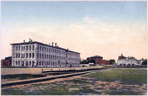 Вид здания в 1900 году: Управление Томской железной дороги
