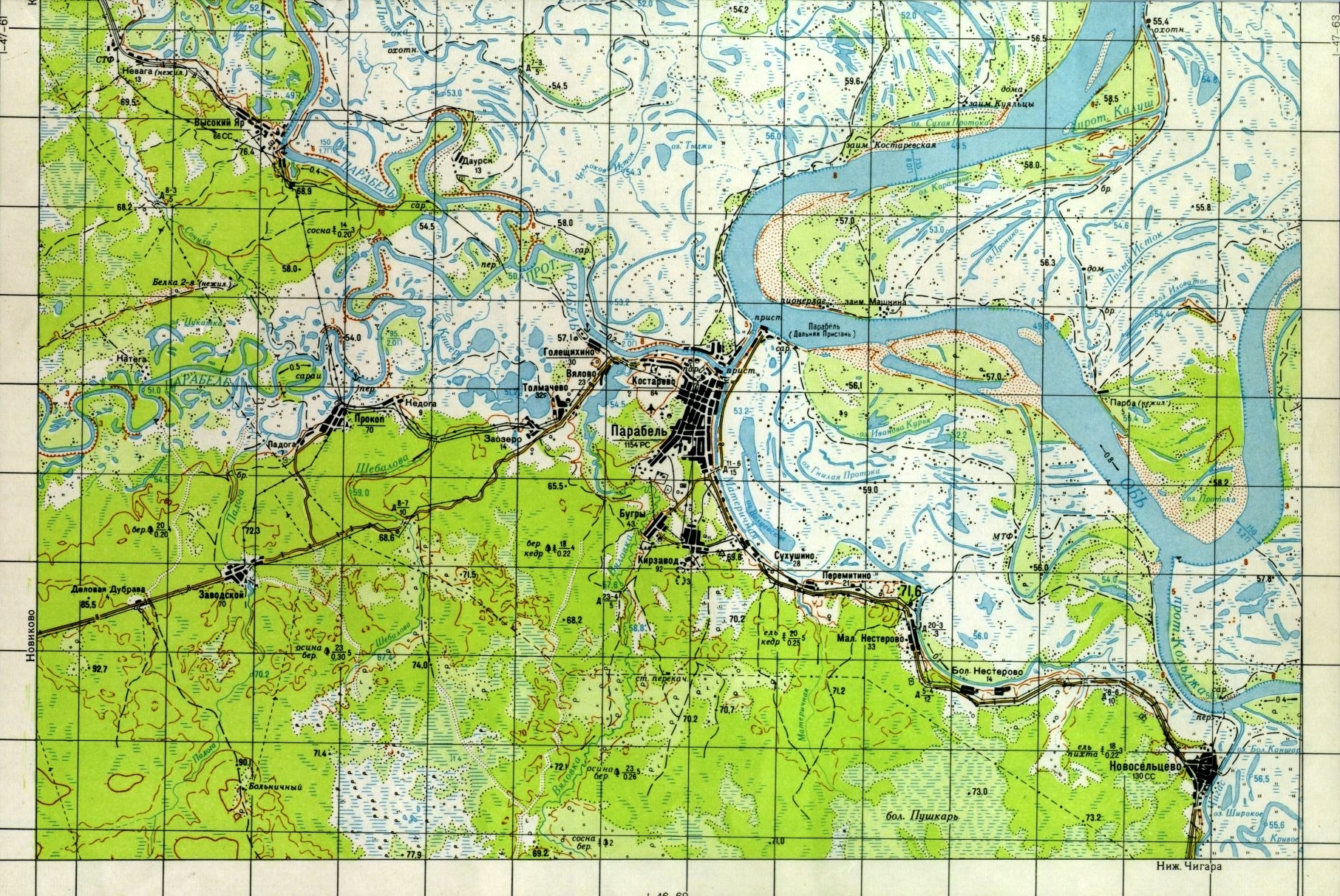 Карта Парабельского района