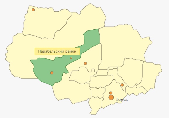 Файл:Парабельский район на карте Томской области .jpg
