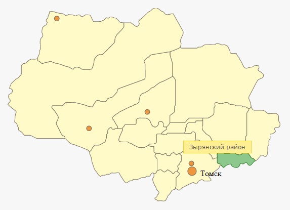 Карта зырянского района томской области