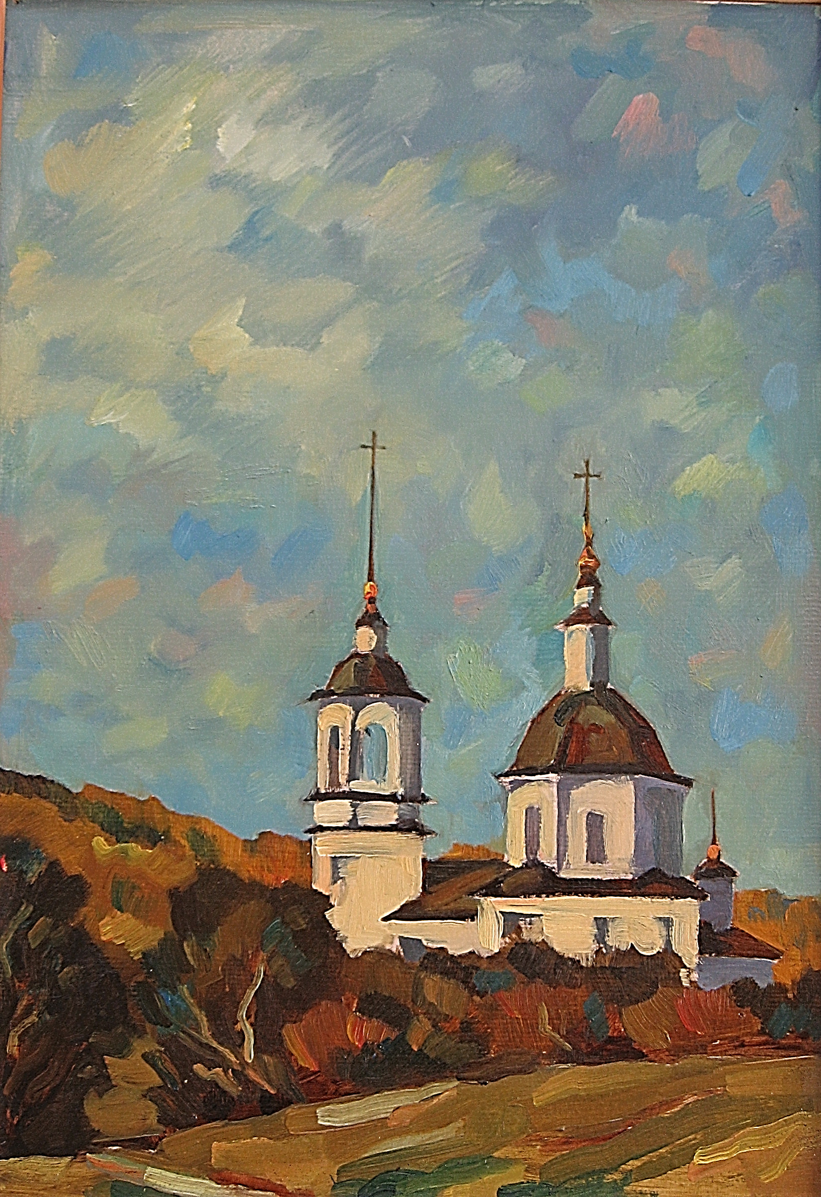 Пейзаж с Церковью живопись