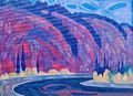 Излучина. Река Тельбес. Горная Шория. 1989, двп, масло, 65х9.jpg