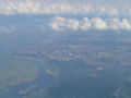 Томь и остров Басандайский (в левом нижнем углу) из самолёта. Фото: Дмитрий Афонин
